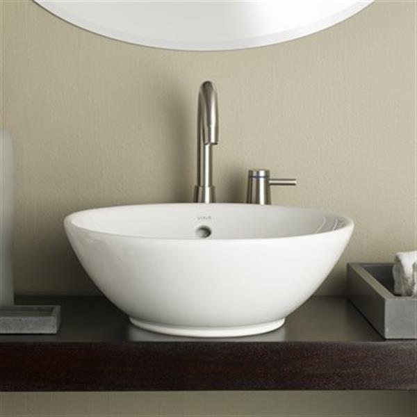 Cheviot Water Lily Vessel Bathroom Sink - 16 7/8 x 16 7/8-in - White