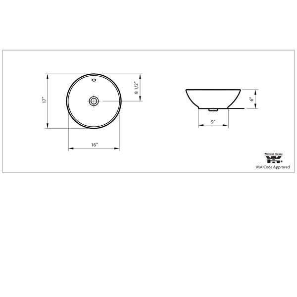 Cheviot Water Lily Vessel Bathroom Sink - 16 7/8 x 16 7/8-in - White