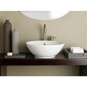 Cheviot Water Lily Vessel Bathroom Sink - 16 7/8 x 16 7/8-in - White