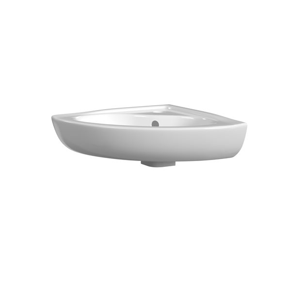 Cheviot Wall Mount Corner Bathroom Sink - White