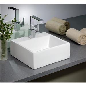 Cheviot Rio Vessel Bathroom Sink - 13 3/4-in x 13 3/4-in - White