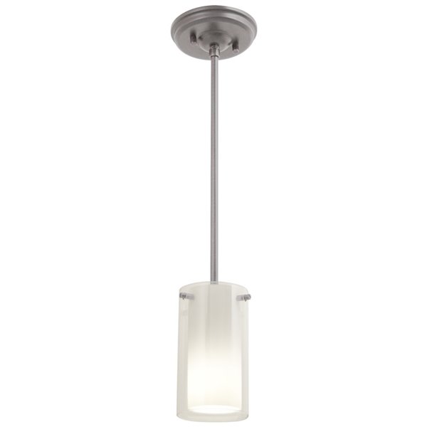 DVI Essex Modern Small Mini Pendant Light - 1-Light - Buffed Nickel