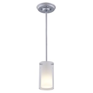 Petit luminaire suspendu moderne Essex de DVI, 1 lumière, chrome