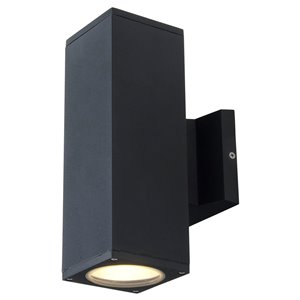 DVI Summerside 2-Light Hardwired Outdoor Wall Sconce - 10.25-in - Black