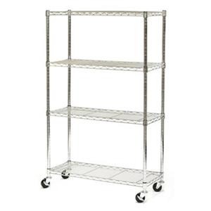 Vancouver Classics 4-Shelf Chrome Wire Shelving with Wheels