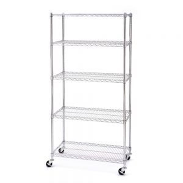 Vancouver Classics 18-in D x 36-in W x 72-in H 5-Shelf Shelving System with Wheels