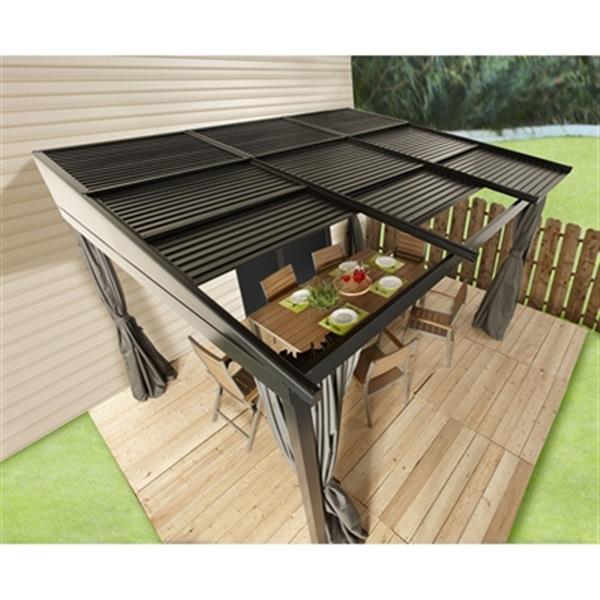 Sojag Francfort Wall-Mounted Sun Shelter - 10-ft x 12-ft - Brown