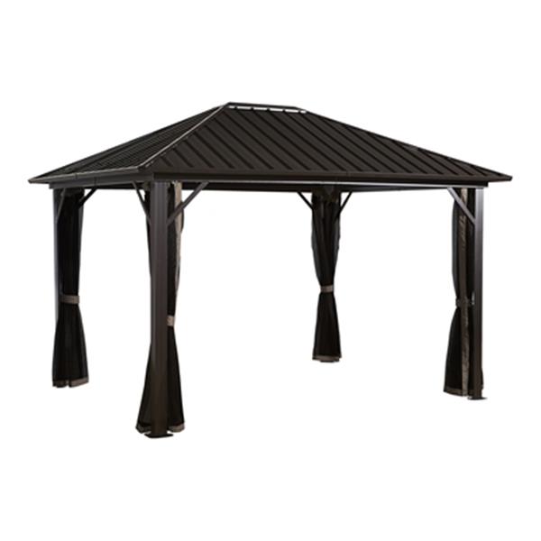 Sojag Genova Sun Shelter - 10-ft x 14-ft - Steel/Aluminum- Brown