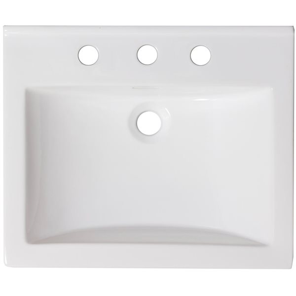 American Imaginations Omni Ceramic Top Set - Single Sink - 21-in - White