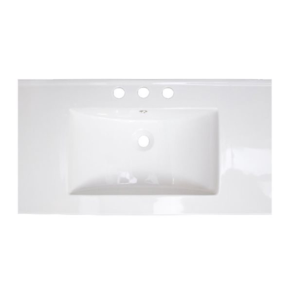 American Imaginations Drake Ceramic Top Set - Single Sink - 35.5-in - White