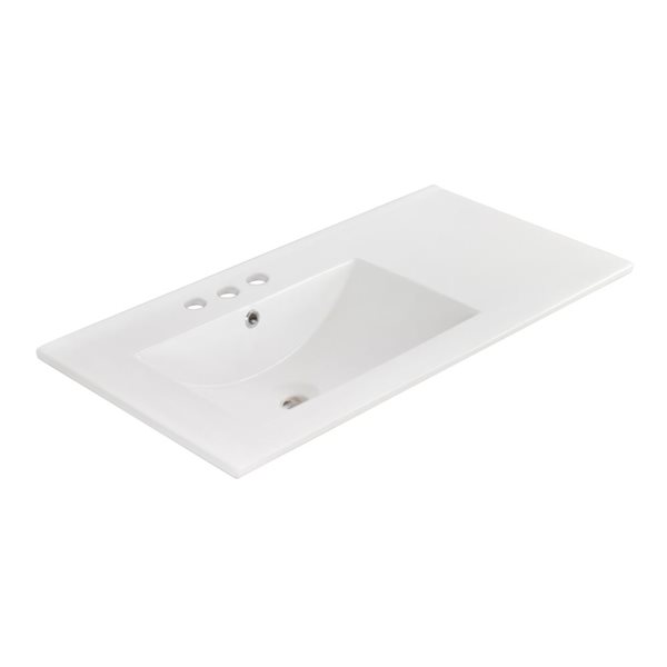 American Imaginations Ceramic Top Set - Single Sink - 35.5-in - White