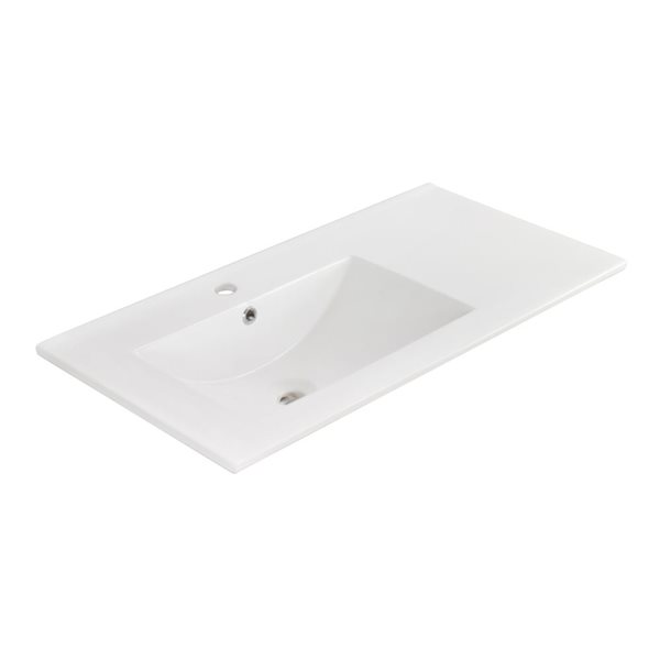 American Imaginations Ceramic Top Set - Single Sink - 35.5-in - White