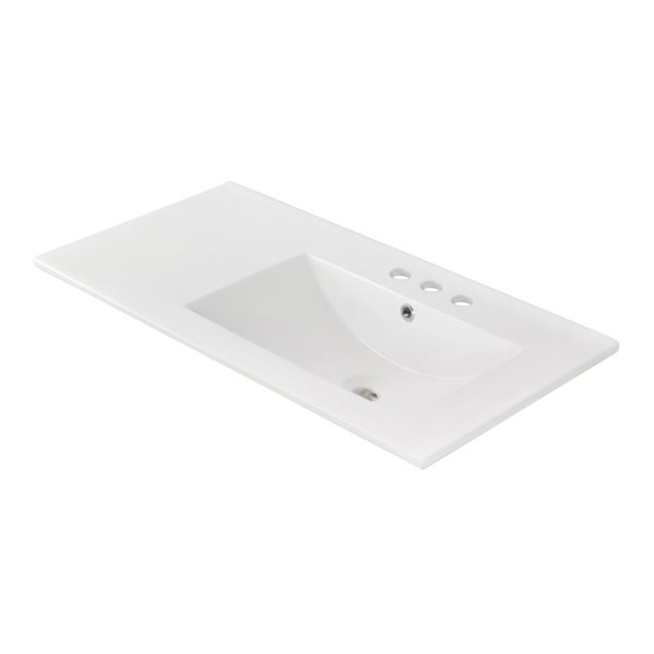 American Imaginations Ceramic Top Set - Single Sink - 35.5-in - White