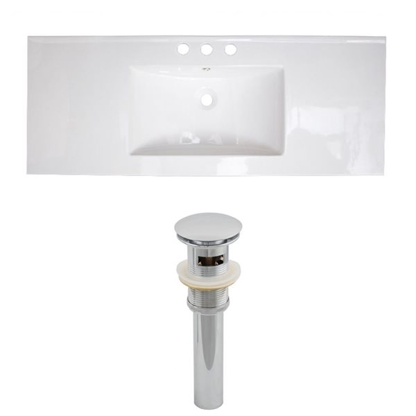 American Imaginations Ceramic Top Set - Single Sink - 39.75-in - White