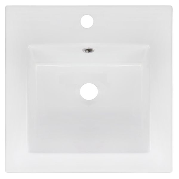 American Imaginations Ceramic Top Set - Single Sink - 16.5-in - White