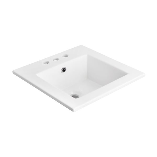 American Imaginations Ceramic Top Set - Single Sink - 21-in - White