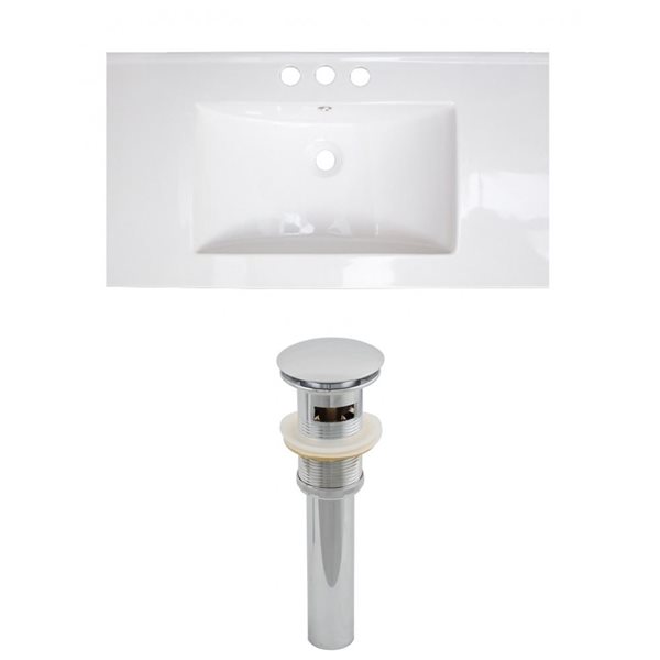 American Imaginations Flair Ceramic Top Set - Single Sink - 32-in - White