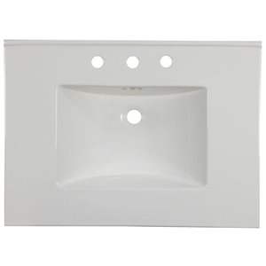 Ens. de cuisine Flair, évier simple, 30,75", blanc