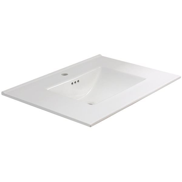 American Imaginations Flair Ceramic Top Set - Single Sink - 30.75-in - White