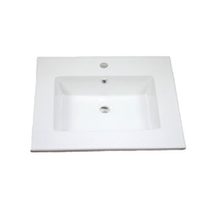 American Imaginations Flair Ceramic Top Set - Single Sink - 25" - White