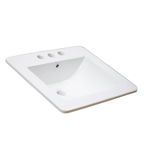 American Imaginations Omni Ceramic Top Set - Single Sink - 21-in - White