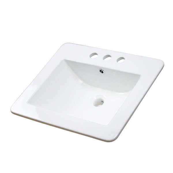 American Imaginations Omni Ceramic Top Set - Single Sink - 21-in - White