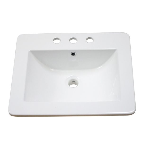 American Imaginations Omni Ceramic Top Set - Single Sink - 21-in - White