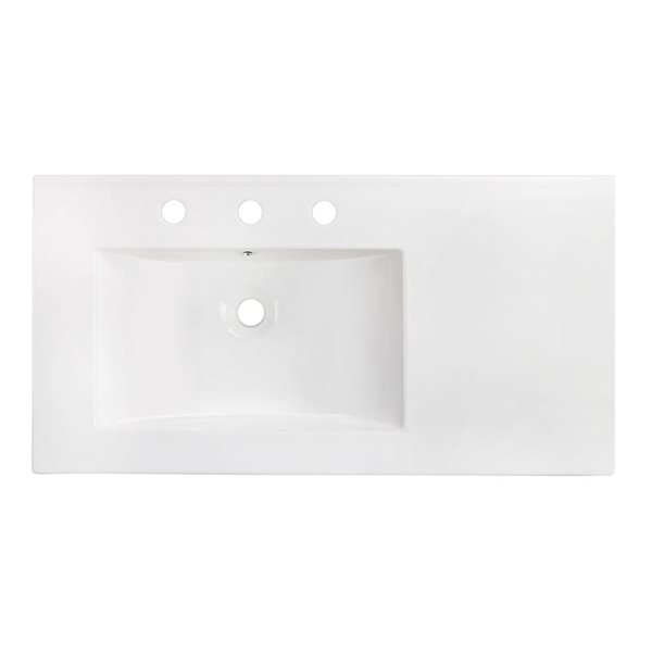 American Imaginations Ceramic Top Set - Single Sink - 35.5-in - White