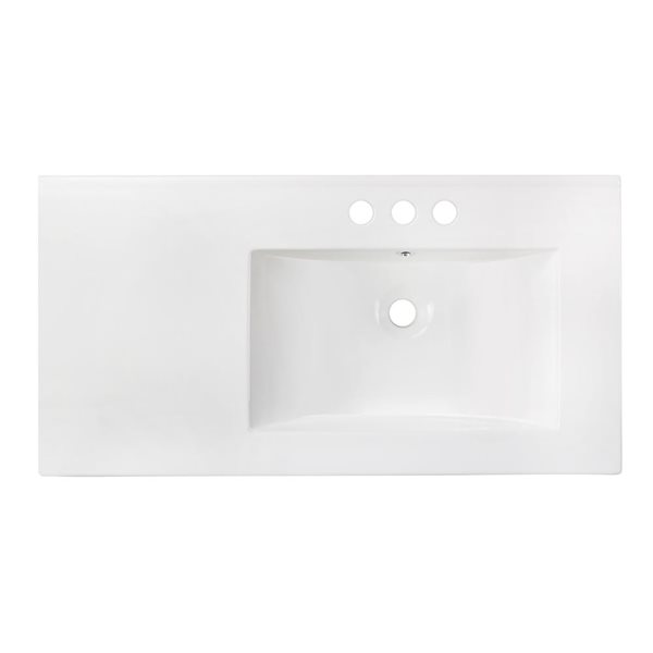 American Imaginations Ceramic Top Set - Single Sink - 35.5-in - White