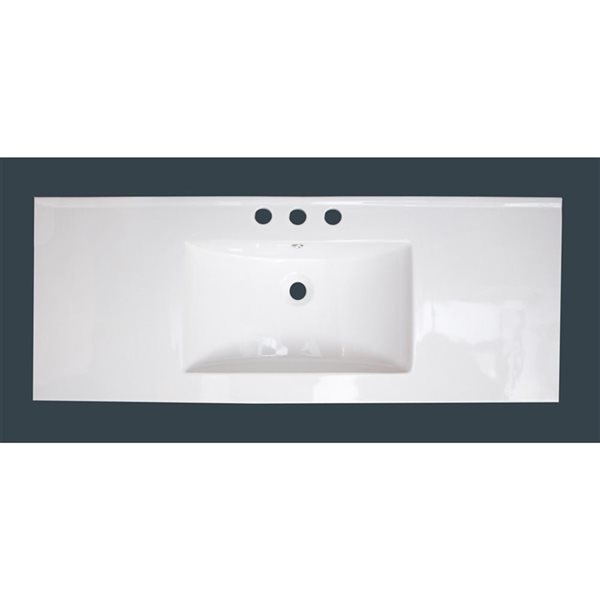 American Imaginations Ceramic Top Set - Single Sink - 39.75-in - White