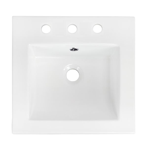 American Imaginations Ceramic Top Set - Single Sink - 21-in - White