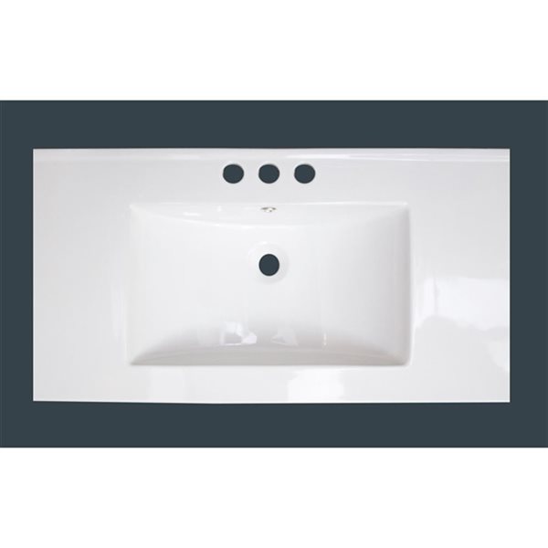 American Imaginations Xena Ceramic Top Set - Single Sink - 35.5-in - White