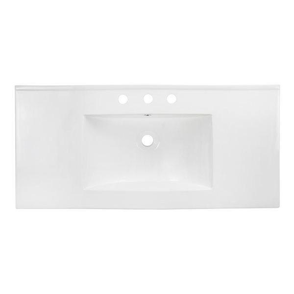 American Imaginations Xena Ceramic Top Set - Single Sink - 35.5-in - White