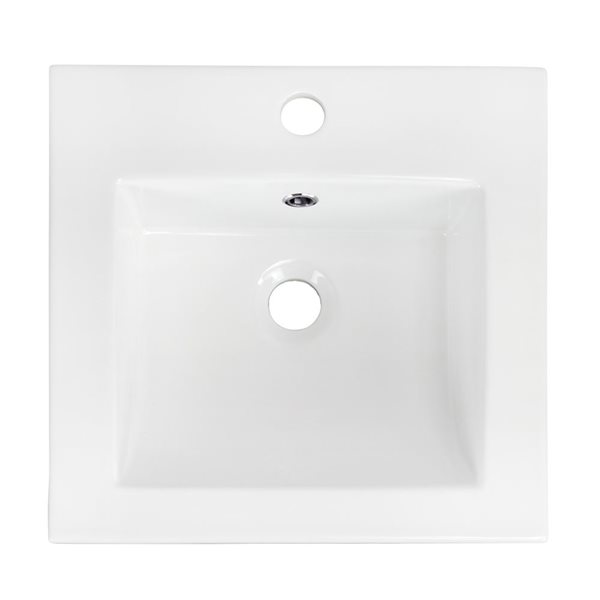American Imaginations Ceramic Top Set - Single Sink - 21-in - White