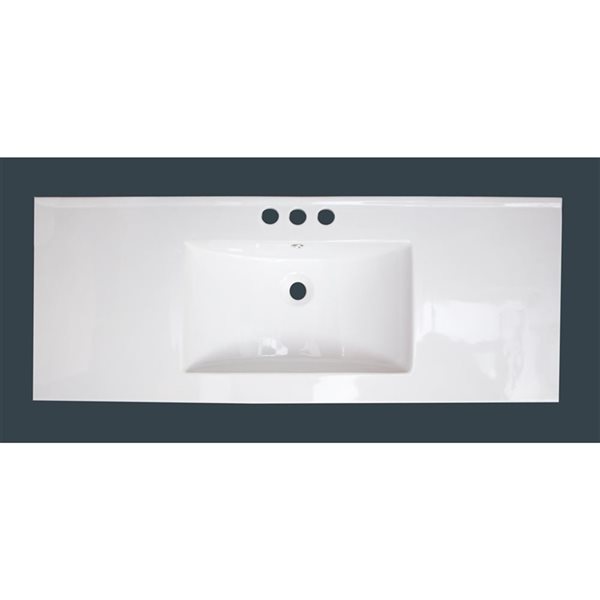 American Imaginations Alum Ceramic Top Set - Single Sink - 48-in - White
