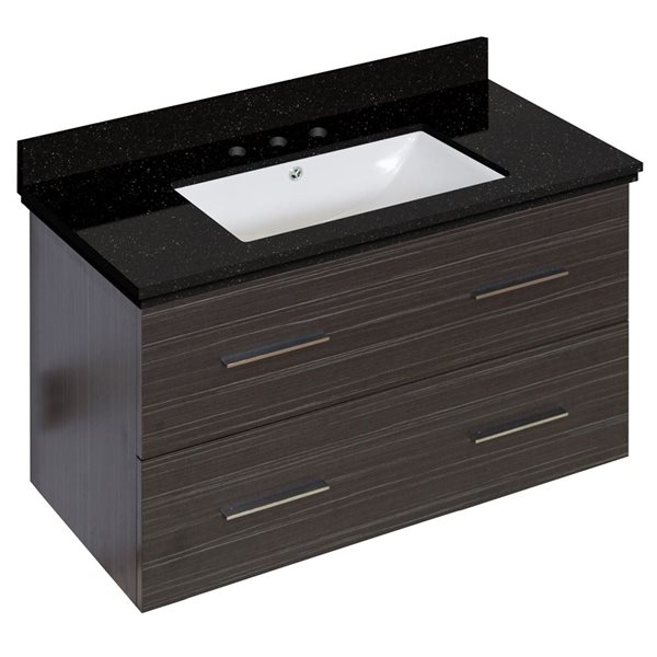 American Imaginations Xena 36in Grey and Brown Single Sink Bathroom