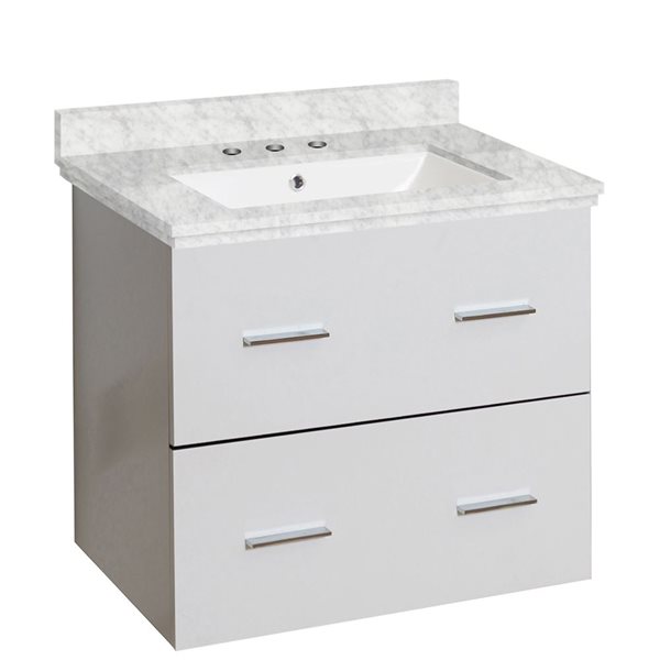 American Imaginations Xena 23.75in Single Sink White/Bathroom Vanity
