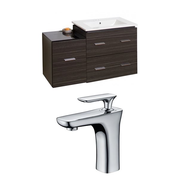 American Imaginations Xena 37.75-in Single Sink Vanity Set in Grey  - Faucet Included