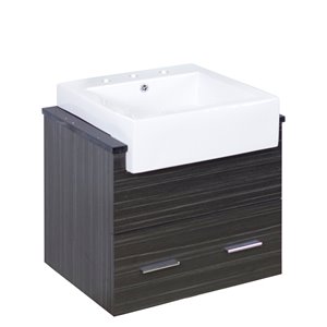 Ens. de vanité Xena Farmhouse, évier simple, 25.25", gris