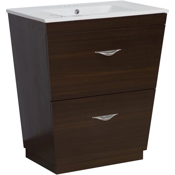 American Imaginations Vee 21-in Brown Single Sink Freestanding Bathroom Vanity