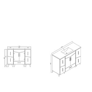 American Imaginations Zen 48-in Dawn Grey Bathroom Vanity Cabinet Set