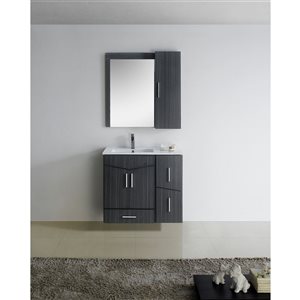 Ensemble de meubles pour lavabo de salle de bain Zen gris aube de 35 po par American Imaginations