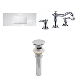 American Imaginations Roxy Ceramic Top Set - Single Sink - 48" - White