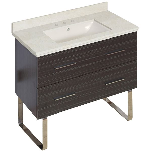 American Imaginations Dawn Grey 36in Xena Single Sink Bathroom Vanity