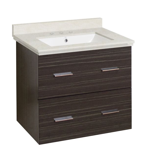 American Imaginations Xena Single Sink Dawn Grey 23.75-in Bathroom Vanity with Beige Marble Top