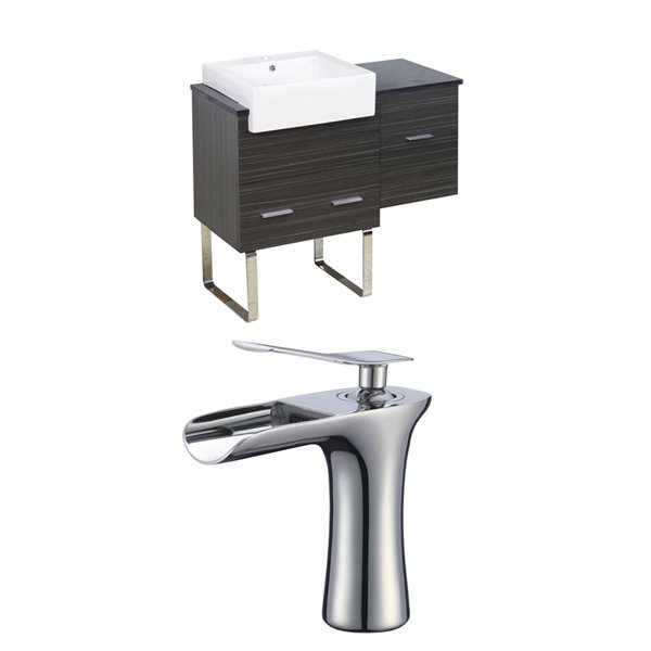 American Imaginations Xena Farmhouse Vanity Set  - Single Sink - 36.75-in - Gray