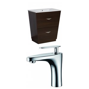 American Imaginations Vee Vanity Set - Single Sink - 30" - Brown