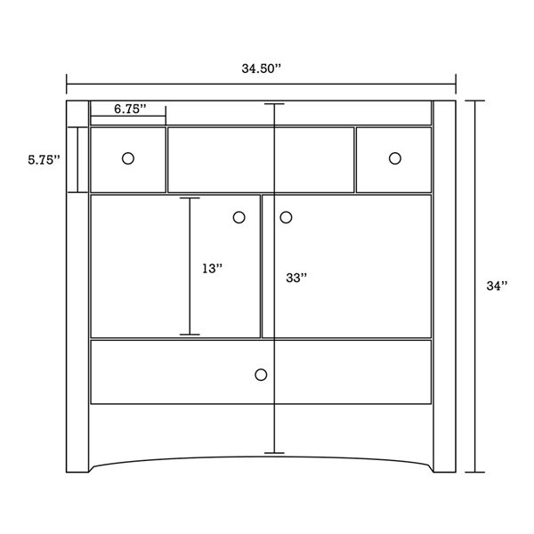 American Imaginations Elite 35.5-in Brown Single Sink Bathroom Vanity with White Ceramic Top