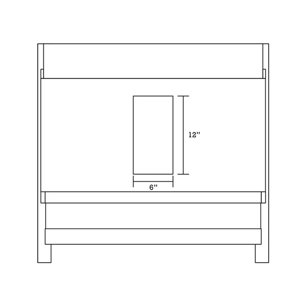 American Imaginations Elite 35.5-in Brown Single Sink Bathroom Vanity with White Ceramic Top