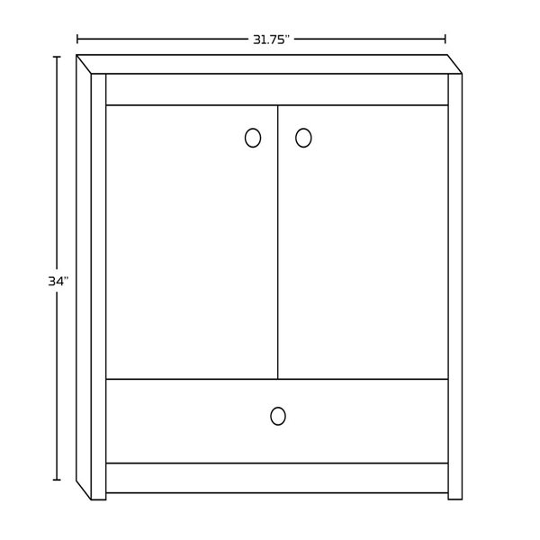 American Imaginations Elite 31.75-in Single Sink Brown Bathroom Vanity with White Marble Top